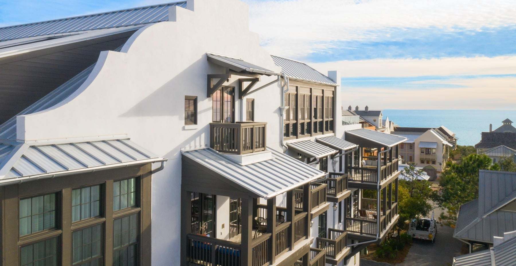 The side of the Orleans condo looking toward the gulf in Rosemary Beach