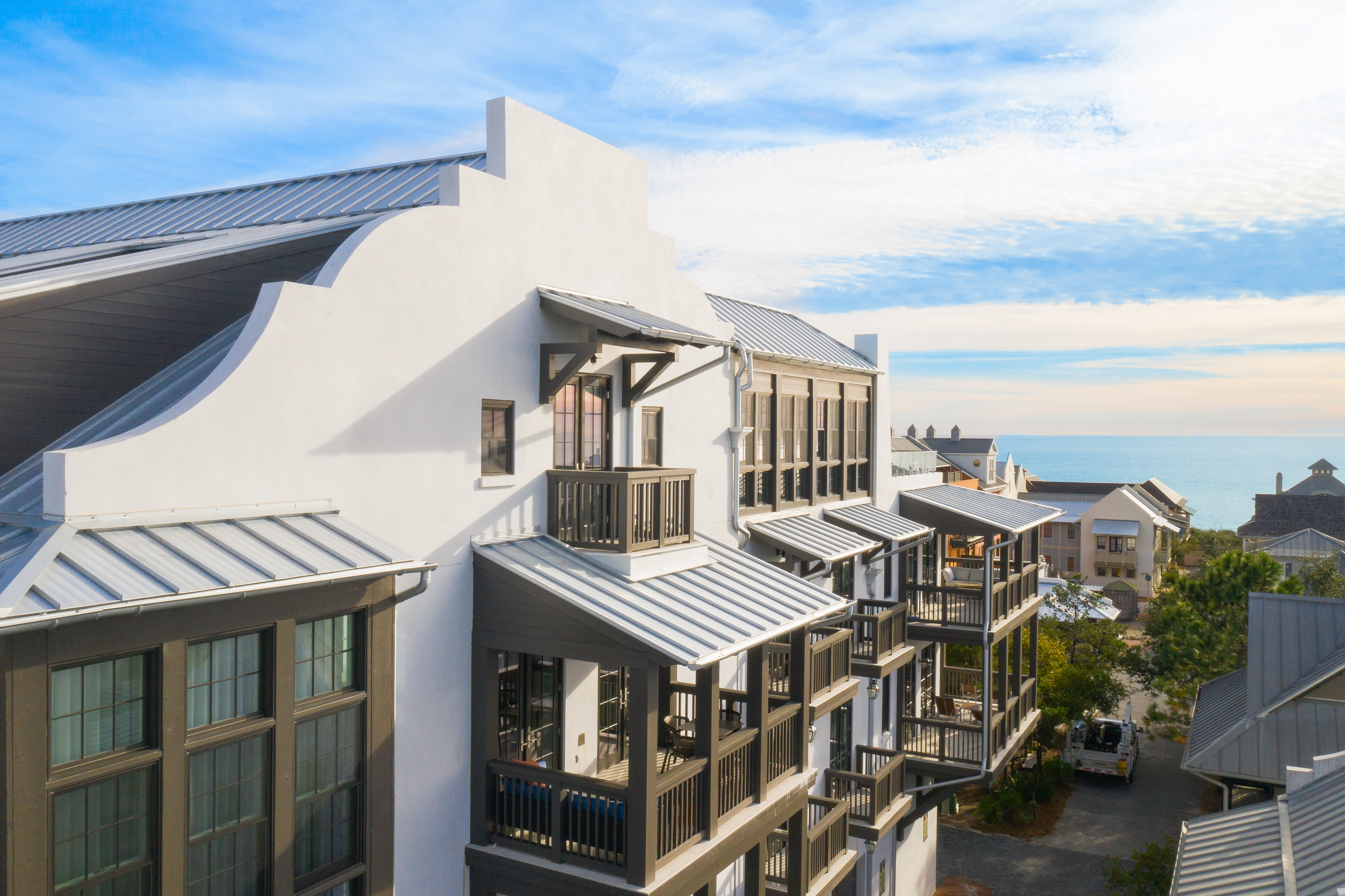 A view of the gulf alongside the Orleans condo in Rosemary Beach