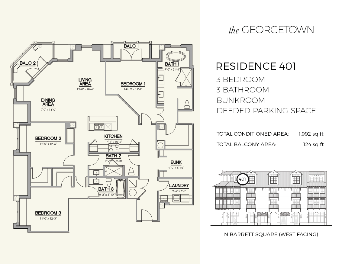 Residence 401 at The Georgetown in Rosemary Beach